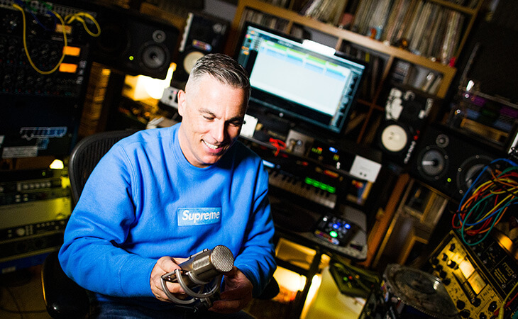 DJ Zinc in his studio