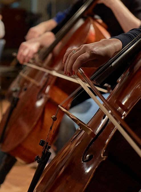 Orchestral Strings Recording Shot Cello