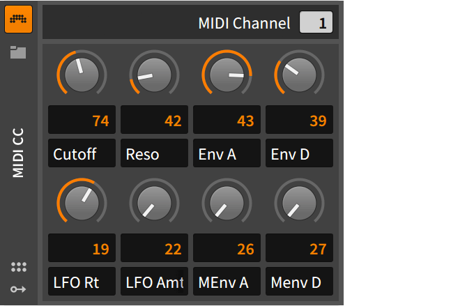 Bitwig Studio 2 MIDI CC